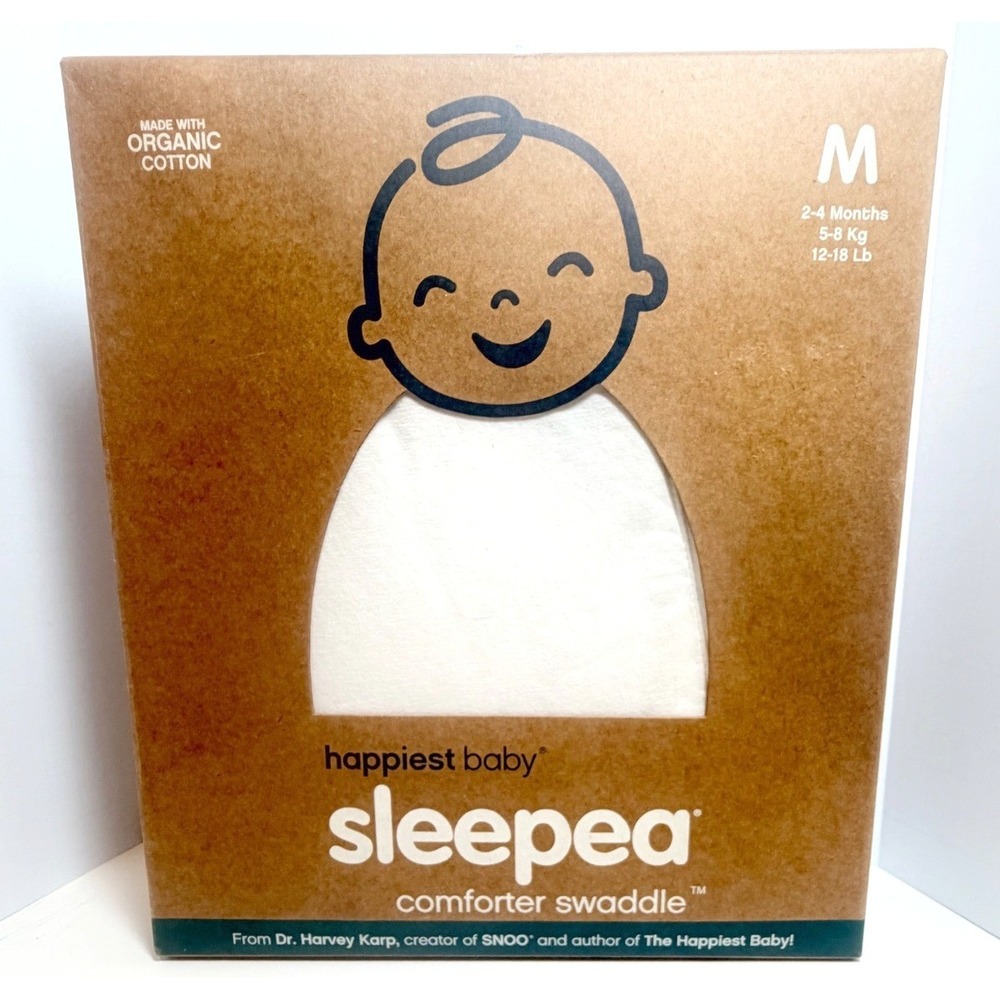 Happiest Baby Sleepea Organic Cotton Swaddle Cream Medium 2-4 Months NIB